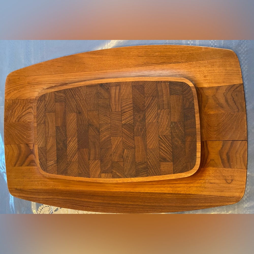 Vintage Dansk Mid Century Modern Teak Rosewood Cheese Charcuterie Board Tray - Picture 4 of 7